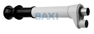 BAXI koaxiális függőleges kivezetés 80/80mm-hez, 60/100mm L=1150mm,fehér/fekete