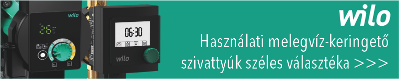 Wilo használati melegvíz-keringetőszivattyúk a Gépész kínálatában