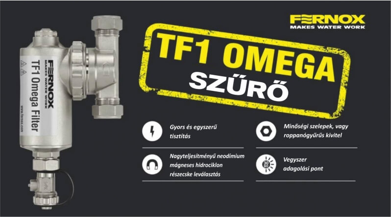 TF1 Omega szűrő - fűtési rendszere védelmére
