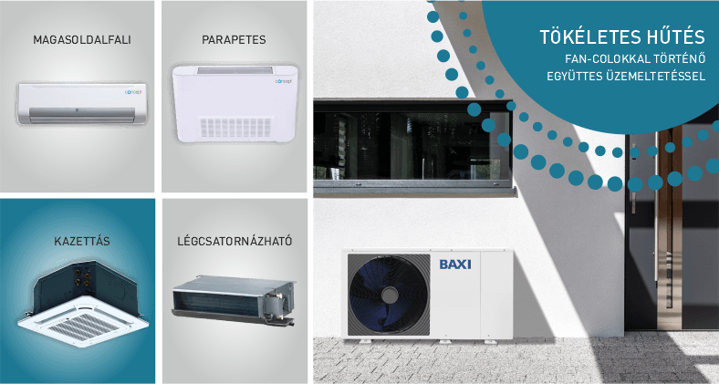 Baxi Auriga monoblokkos hőszivattyú fan-coil-os rendszerrel