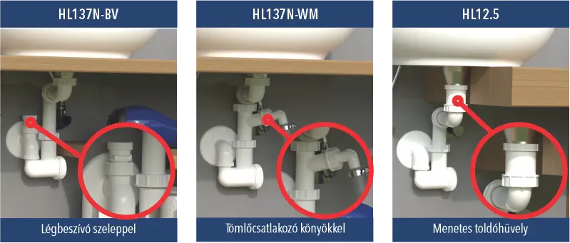 HL137N helytakarékos mosdószifonok