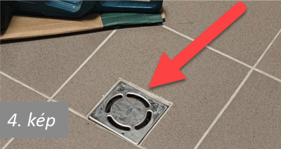 Egyágú padlószifon a fűtőhelyiségben