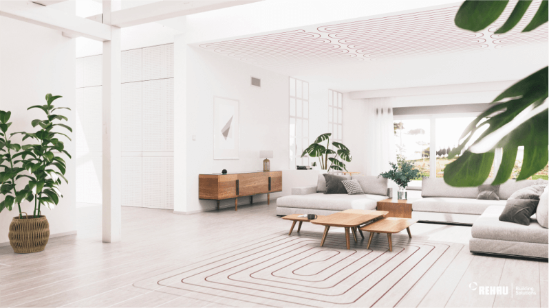 Lakótér komfort felületfűtéssel, -hűtéssel