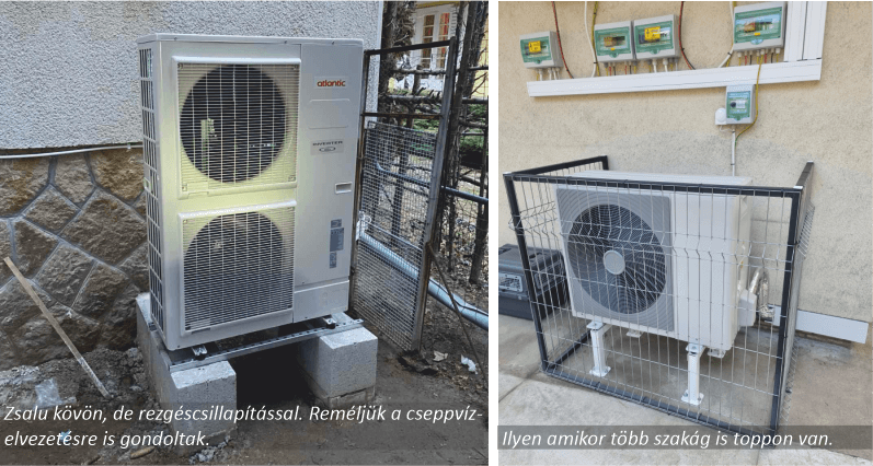 Kültéri egység zsalukövön, vagy tartókonzolon való elhelyezése