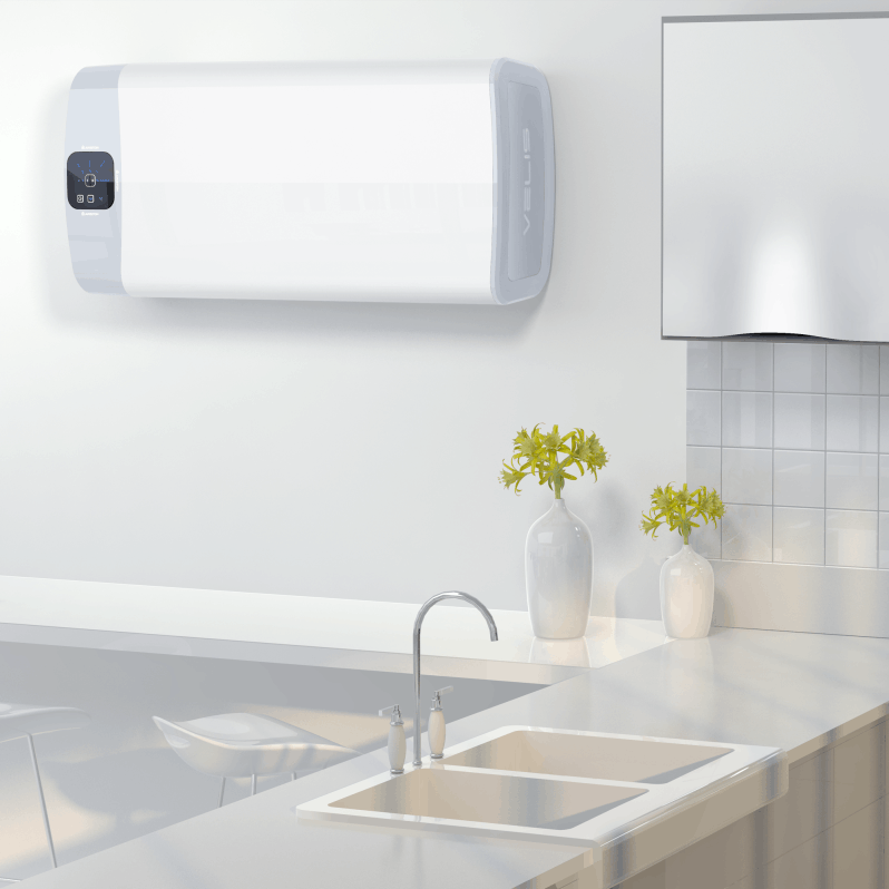 Ariston Velis elektromos vízmelegítő vízszintesen elhelyezve is kiválóan teszi a dolgát