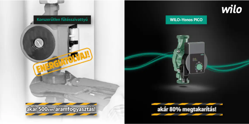 Akár 80% energiamegtakarítás Wilo szivattyúval
