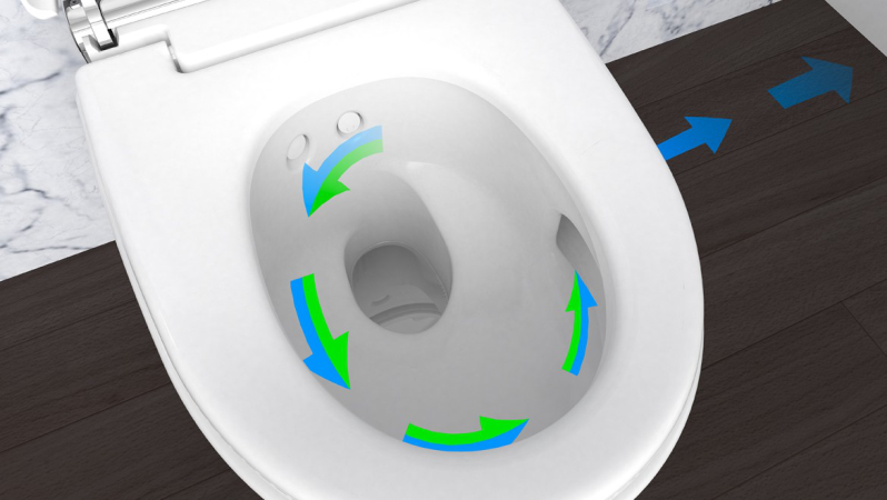 Szagelszívás közvetlenül a WC-csészéből