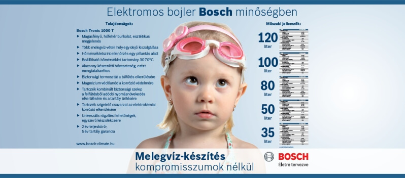 Bosch vízmelegítők A Bosch Tronic vízmelegítők optimális megoldást nyújtanak családi házak és lakások melegvíz-ellátás