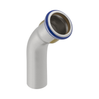 GEBERIT Mapress inox könyök 45°, gázra, 1 tokos, egyenes csővéggel, 54mm - gepesz.hu