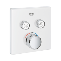 GROHE Grotherm SmartControl termostatikus falsík alatti szögletes zuhany csaptelep 2 fogyasztóhoz hold fehér - gepesz.hu