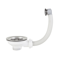 STYRON STY-656-1 mosogató leeresztő szelep kör túlfolyóval, 6/4xD114 - gepesz.hu