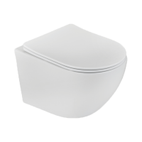 STROHM TEKA Manacor mélyöblítésű WC, fali lekerekített, WC-ülőkével, Rimless, fehér - gepesz.hu