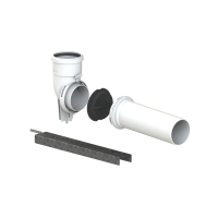 TRICOX PRBK20 PPs bekötő könyök, rövidített, tartó sínnel, 80mm - gepesz.hu