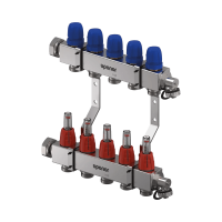 UPONOR Vario C 5 körös szelepes osztó-gyűjtő, áramlásmérővel, Eurokón., 1x3/4 - gepesz.hu
