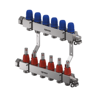 UPONOR Vario C 6 körös szelepes osztó-gyűjtő, áramlásmérővel, Eurokón., 1x3/4 - gepesz.hu