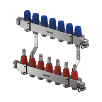 UPONOR Vario C 7 körös szelepes osztó-gyűjtő, áramlásmérővel, Eurokón., 1x3/4 - gepesz.hu