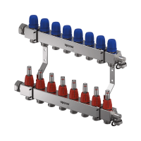UPONOR Vario C 8 körös szelepes osztó-gyűjtő, áramlásmérővel, Eurokón., 1x3/4 - gepesz.hu