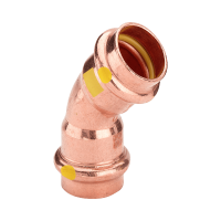 VIEGA 2626 Profipress G vörösréz ív, gázra, 45°, 2 tokos, 22mm - gepesz.hu