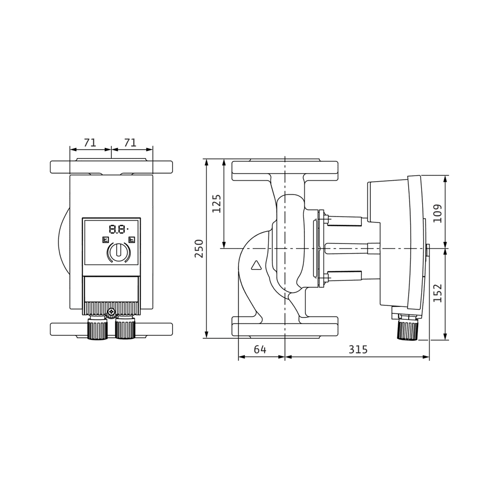 WILO Yonos MAXO 40/0.5-12 keringeto szivattyu, karimas, 250mm, DN40 ...