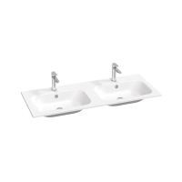 RAVAK Chrome 1200 Slim dupla mosdó, csaplyukkal, túlfolyóval, fehér, 1200x490mm - gepesz.hu