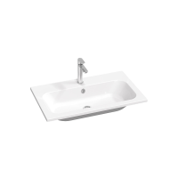 RAVAK Chrome 800 Slim mosdó, csaplyukkal, túlfolyóval, fehér, 800x490mm - gepesz.hu