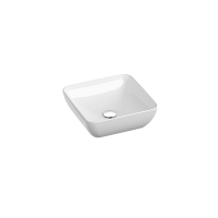RAVAK Uni S Slim 380 kerámia mosdó, ráépíthető, szögletes, túlfolyó nélkül, fehér, 380x380x125mm - gepesz.hu