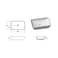 RAVAK Uni R Slim 500 kerámia mosdó, ráépíthető, kerek, túlfolyó nélkül, fehér, 500x310x125mm - gepesz.hu
