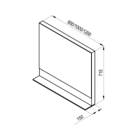 RAVAK Formy 1200 tükör, polccal, dió, 1200x150x710mm - gepesz.hu