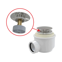 ALCADRAIN A465C-50 zuhanyszifon click-clack lefolyószeleppel, fém, 6/4”/40mmx70mm