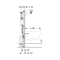 GEBERIT Duofix Basic fali WC szerelőelem, Delta 12-es tartállyal, 112cm - gepesz.hu