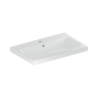 GEBERIT iCon Light mosdó, csaplyukkal, túlfolyóval, fehér, 75x68cm