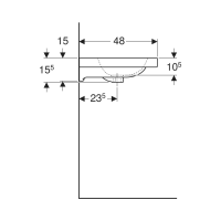 GEBERIT iCon Light mosdó, csaplyukkal, túlfolyóval, fehér, 75x68cm - gepesz.hu