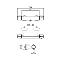 SCHELL Modus termosztatikus zuhanycsaptelep, zuhanygarnitúra nélkül, króm - gepesz.hu