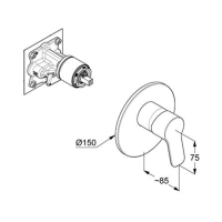 KLUDI Pure&Easy zuhany csaptelep, falba süllyeszthető, 1 funkciós, egykaros, króm - gepesz.hu
