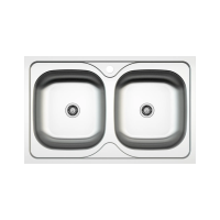 MOFÉM EVO2 2B mosogatótálca, 2 medence, inox, 800x500mm - gepesz.hu