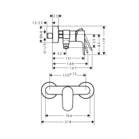 HANSGROHE Rebris S zuhanycsaptelep, egykaros, fali, króm - gepesz.hu