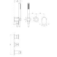RAVAK SG 065.20BL.O2+S falba süllyesztett zuhanycsaptelep, egykaros, matt fekete - gepesz.hu