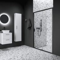 RAVAK Blix II NBLDP2-120 kétrészes zuhanyajtó, fekete + Transparent - gepesz.hu