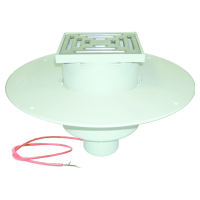 HL 62.1BP/7 lapostető összefolyó, fűtéssel, járható kiv, PVC karima, DN75 - gepesz.hu