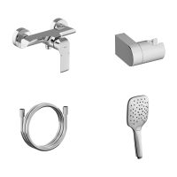 RAVAK FLAT FL 032.00CR+S zuhany csaptelep, egykaros, fali tartó, zuhanyszettel, króm - gepesz.hu