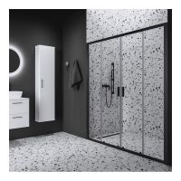 RAVAK BLIX II NBLDP4-150 zuhanyajtó, fekete + Transparent üveg - gepesz.hu