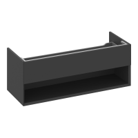 RAVAK SD Lite 1200 fürdőszobai szekrény, matt fekete, 1200x450x430mm - gepesz.hu