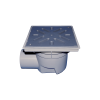 HL 605LW Perfekt udvari összefolyó, műa rács, vízbűzzárral, szemétfogó kosár, DN110 - gepesz.hu