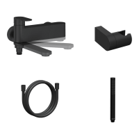 RAVAK Chrome CR II 022.20BL+S kádcsaptelep, egykaros, fali, zuhanyszett, matt fekete - gepesz.hu RAVAK Chrome CR II 022.20BL+S kádcsaptelep, egykaros, fali, zuhanyszett, matt fekete - gepesz.hu