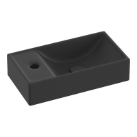 RAVAK Veda Wall 40 kézmosó, balos, csaplyukkal, túlfolyó nlk, matt fekete, 408x222mm - gepesz.hu RAVAK Veda Wall 40 kézmosó, balos, csaplyukkal, túlfolyó nlk, matt fekete, 408x222mm - gepesz.hu